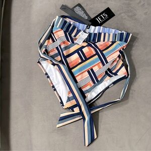 JETS Multicolor Striped Bikini High waist NWT!